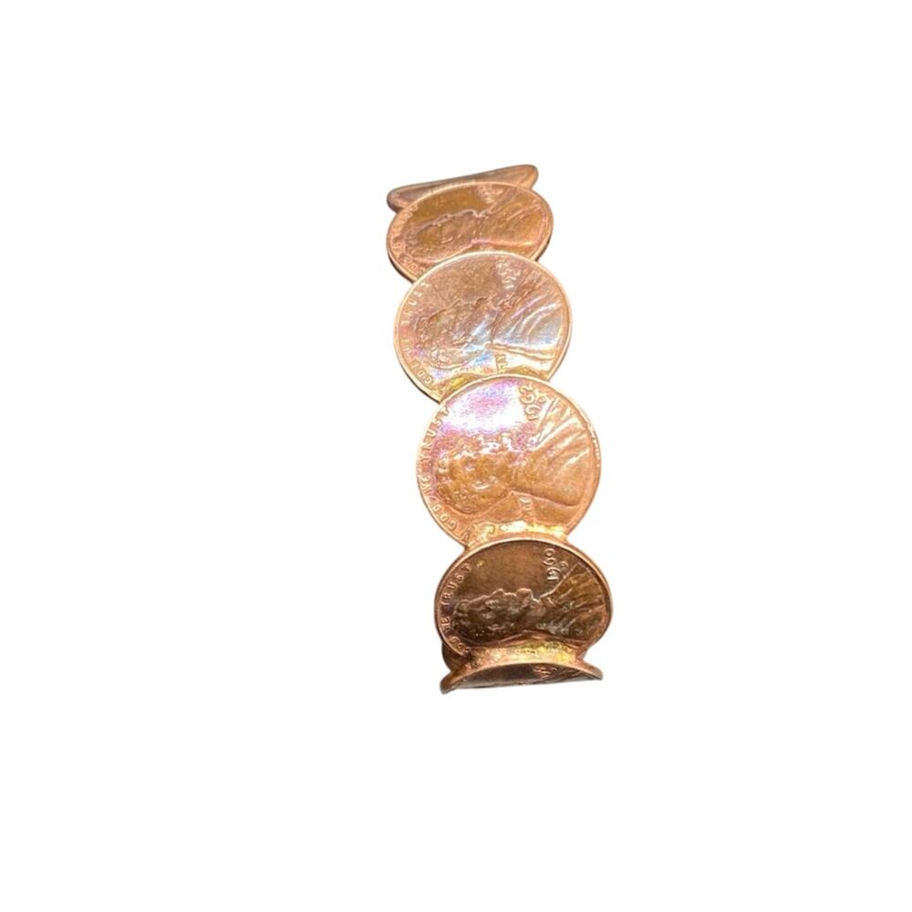 Vintage Copper Penny Cuff Bracelet 1941 to 1974‎ Coins Handmade Bangle
